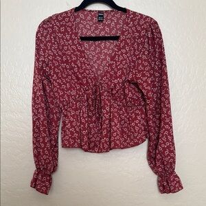 Floral Red Women's Top